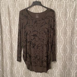 Apt. 9 Long Sleeve Floral Tunic